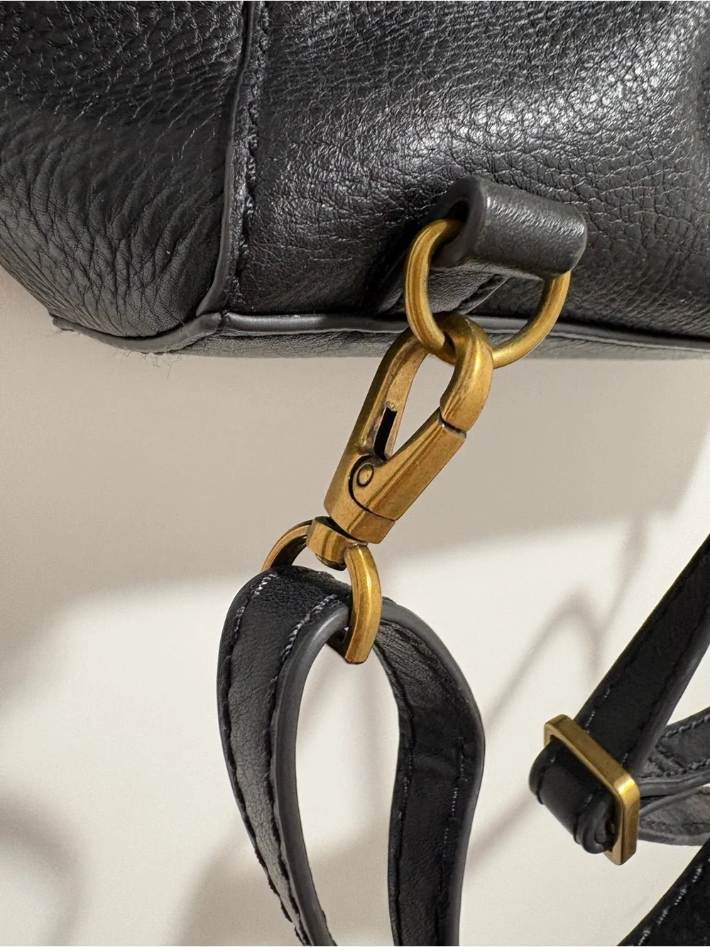 Fossil Black Leather Tote Backpack